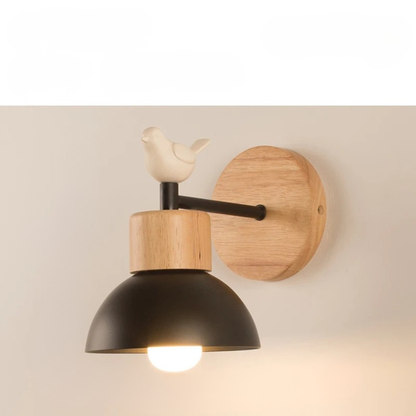 Nordic Wood LED Wall Lamp Bedside Sconce for Bedroom Staircase Balcony