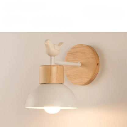 Nordic Wood LED Wall Lamp Bedside Sconce for Bedroom Staircase Balcony