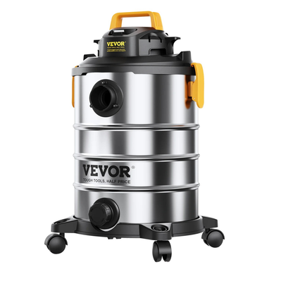 Aspirateur de chantier eau et poussière en acier inoxydable, aspiration puissante pour tapis, débris et poils d'animaux