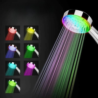 7-Color LED Rainfall Shower Head Water Saving Bathroom Replacement Sprayer
