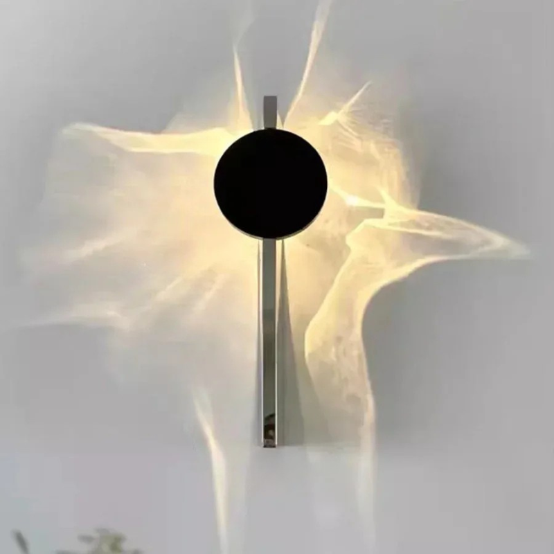 Stainless Rotatable LED Wall Sconce Creative Shadow Light Bedroom Bedside Stairs