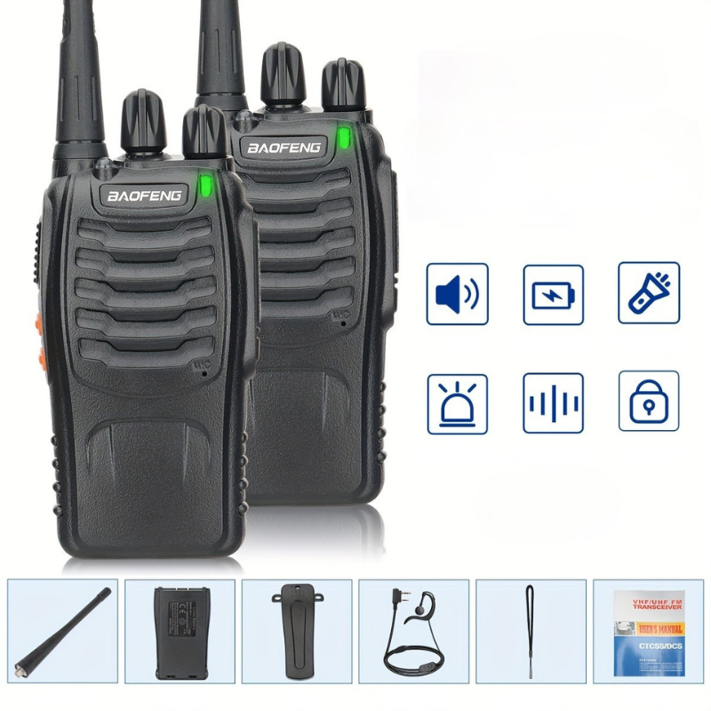Long Range Walkie Talkies for Adults, Rechargeable 2-Way Radios with Earpieces