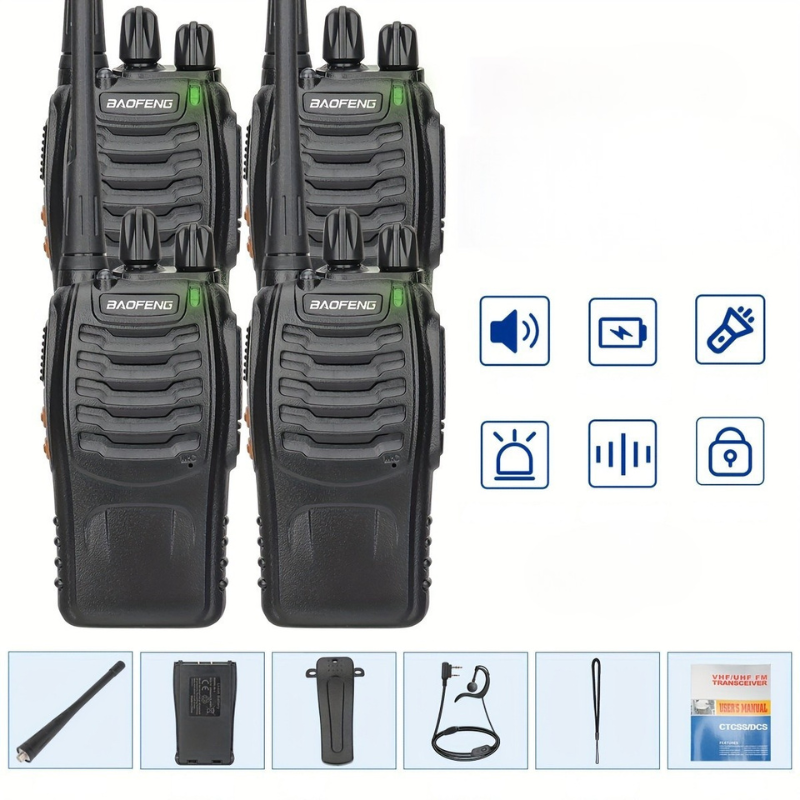 Long Range Walkie Talkies for Adults, Rechargeable 2-Way Radios with Earpieces