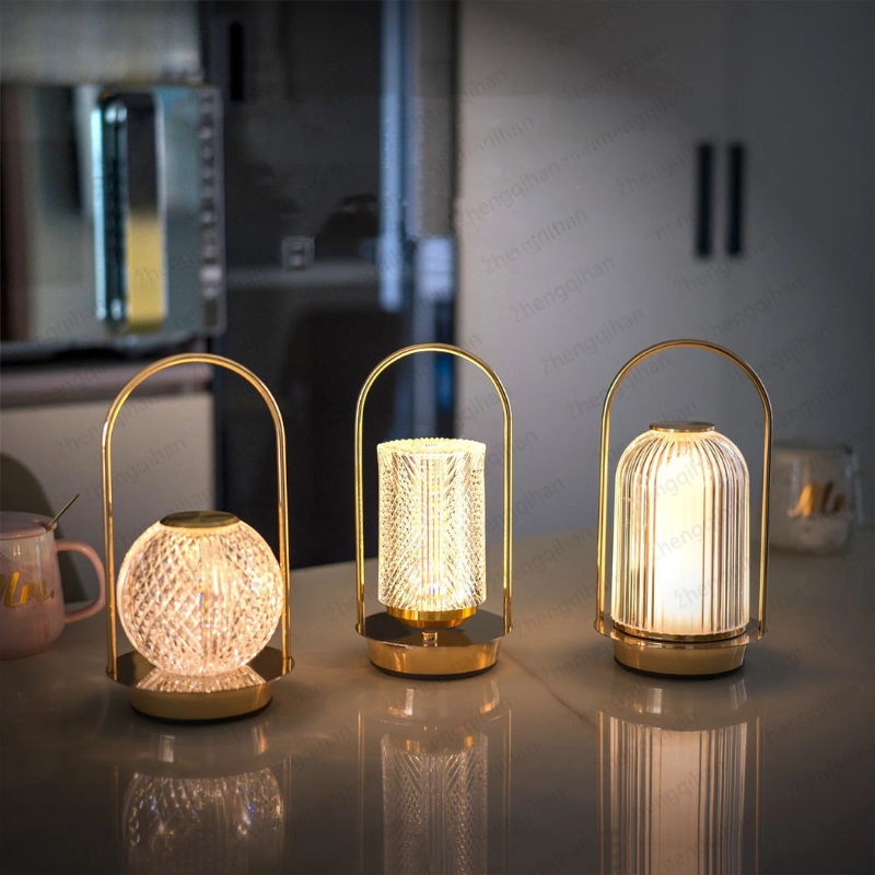 Wireless Crystal LED Table Lamp – Rechargeable Touch Night Light for Bedroom Bar