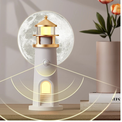 Moon Lamp Projection Lighthouse Night Light Bluetooth Music Remote Control Ambient Lamp