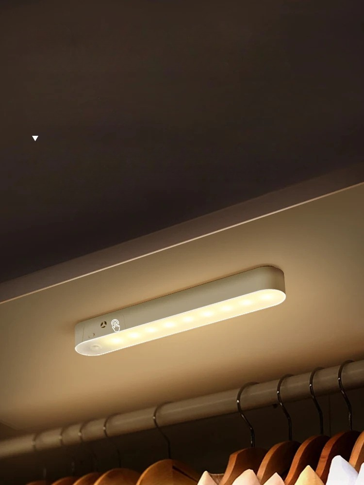 USB Rechargeable LED Night Light 3 Color Dimmable Magnetic Cabinet Lamp