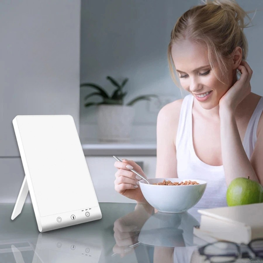 Lampe de luminothérapie 10 000 lux SAD - Luminosité réglable par effleurement, sans UV, pour une humeur joyeuse