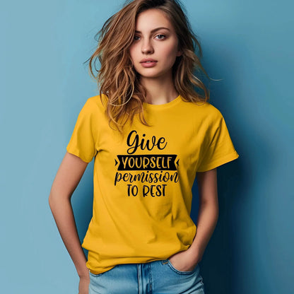 T-shirt de motivation « Donnez-vous la permission de vous reposer »