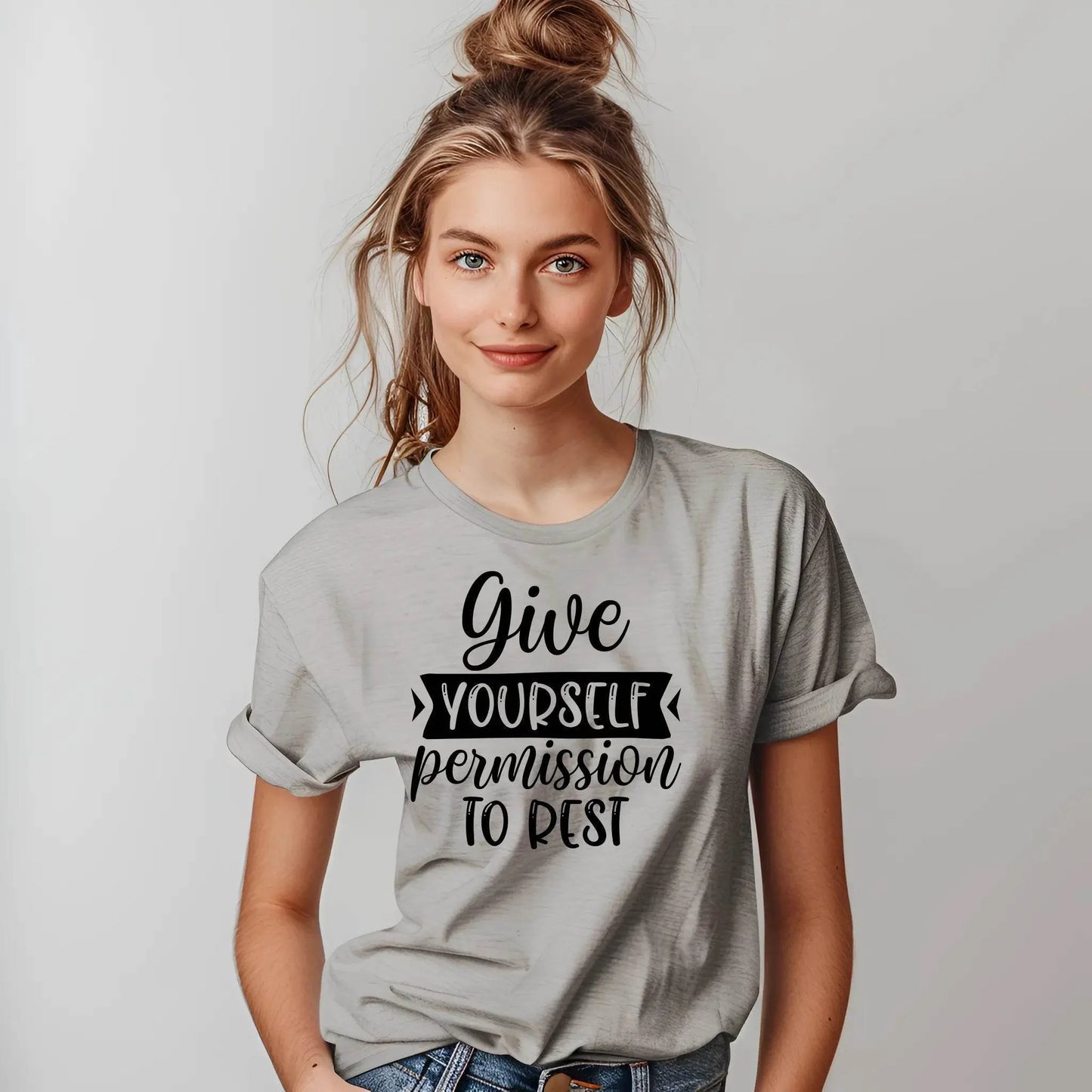 T-shirt de motivation « Donnez-vous la permission de vous reposer »