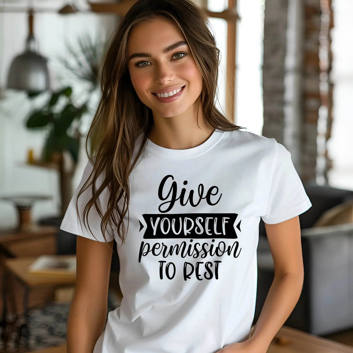 T-shirt de motivation « Donnez-vous la permission de vous reposer »