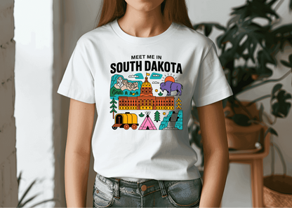 Meet Me in South Dakota T-Shirt – Retro Travel Graphic Tee