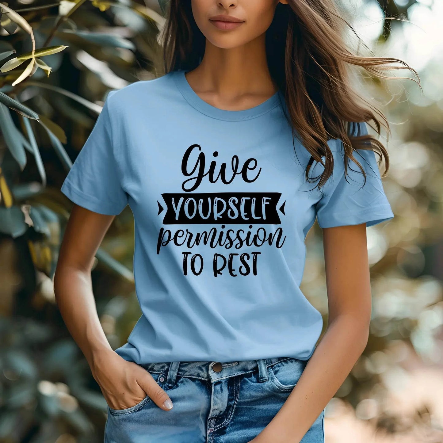 T-shirt de motivation « Donnez-vous la permission de vous reposer »