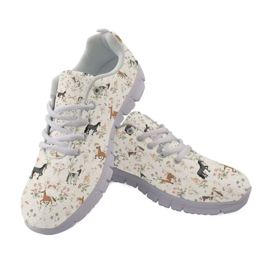 Chaussures de course à imprimé cheval floral