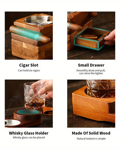 Wooden Cigar Ashtray Coaster