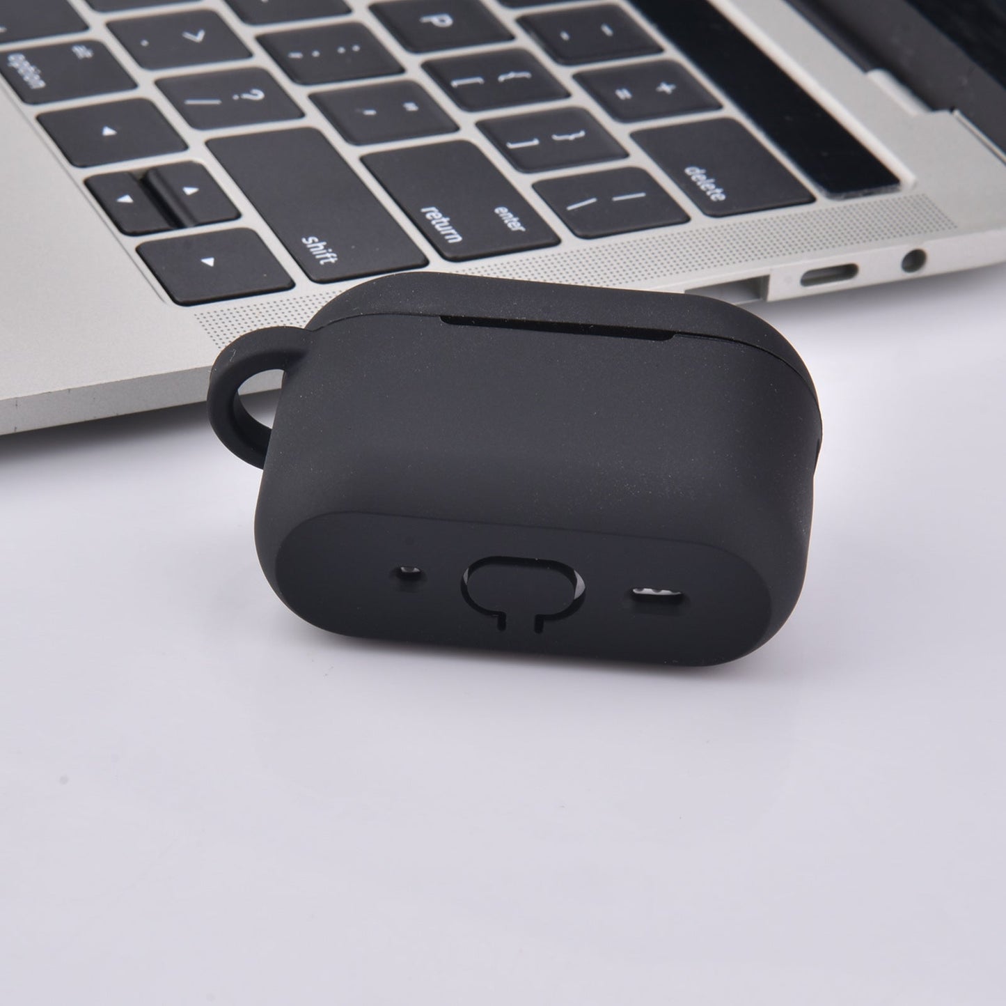Silicone Case for AirPods Pro 2 with Bling Heart & Fur Pom Pom Keychain