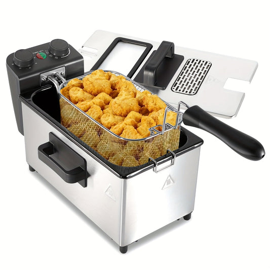 1700W Electric Deep Fryer 3L/5L Stainless Steel w Basket Timer Temperature