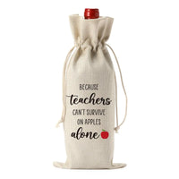 FBCCZEY Sac à Vin Amusant pour Enseignantes, Cadeaux de Saint-Valentin pour Enseignante, Sac Cadeau de Départ à la Retraite pour Enseignante, Cadeaux d'Anniversaire pour Enseignante, Sac à Vin pour Bouteilles de Vin