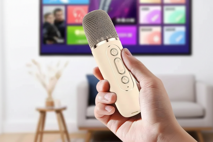 Bluetooth Karaoke Machine for Kids & Family with Wireless Mics LED Lights