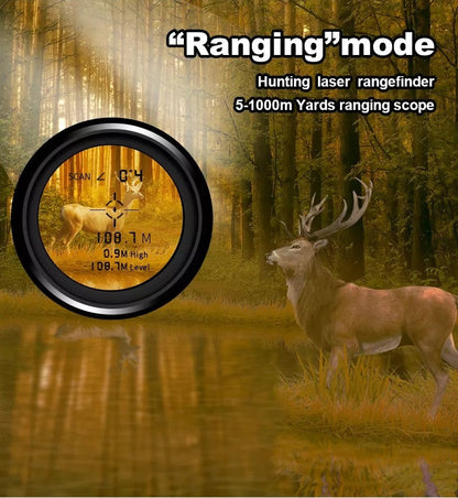 1000 Yard Laser Rangefinder Hunting Golf Range Finder 6.5X Rechargeable