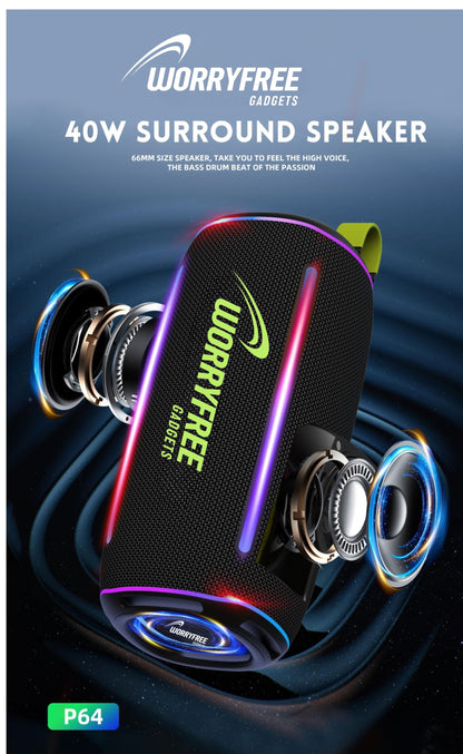 40W Wireless Portable Bluetooth Speaker with RGB Lights