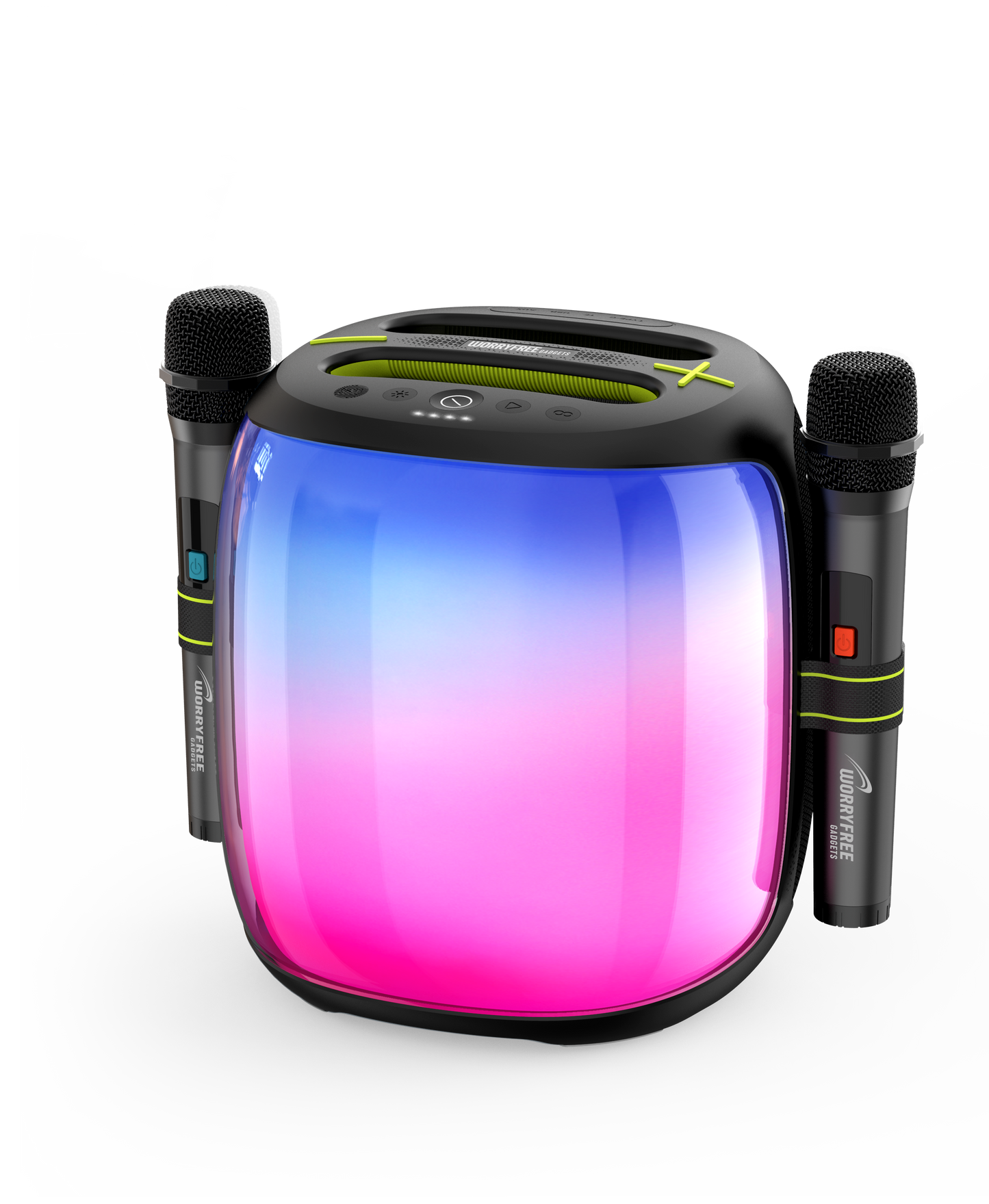 100W Portable Bluetooth Party Speaker with Two Microphones RGB Lights