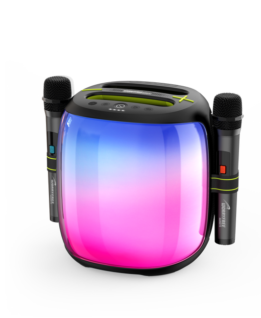 100W Portable Bluetooth Party Speaker with Two Microphones RGB Lights