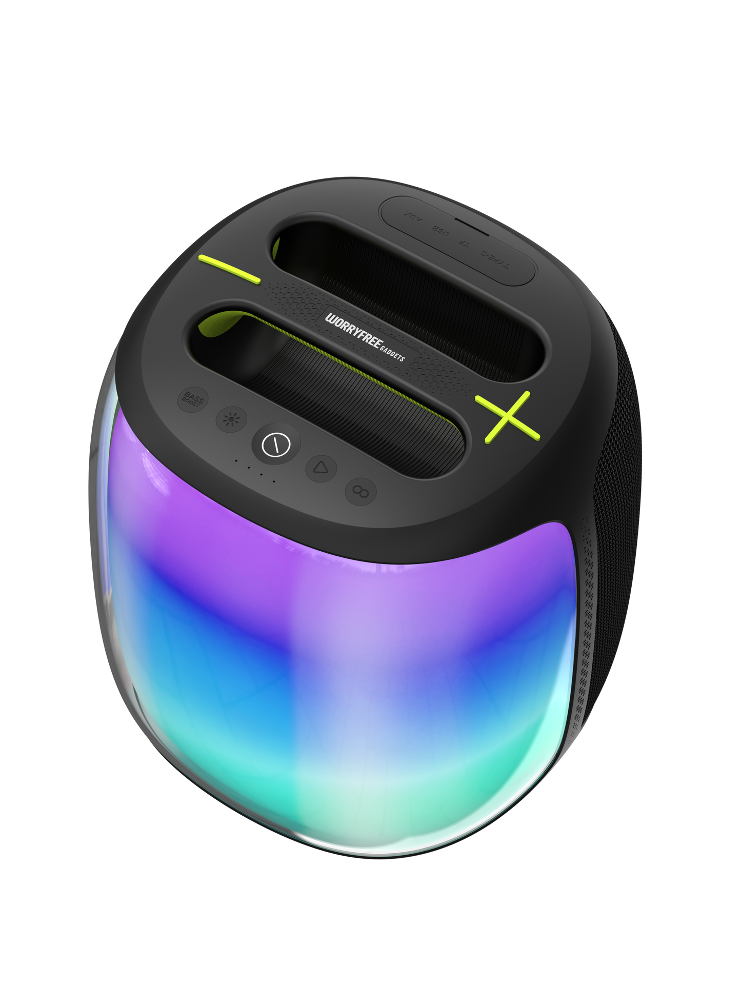 100W Portable Bluetooth Party Speaker with Two Microphones RGB Lights