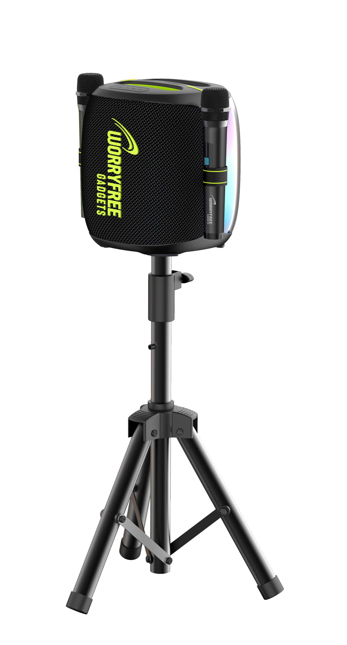 100W Portable Bluetooth Party Speaker with Two Microphones RGB Lights