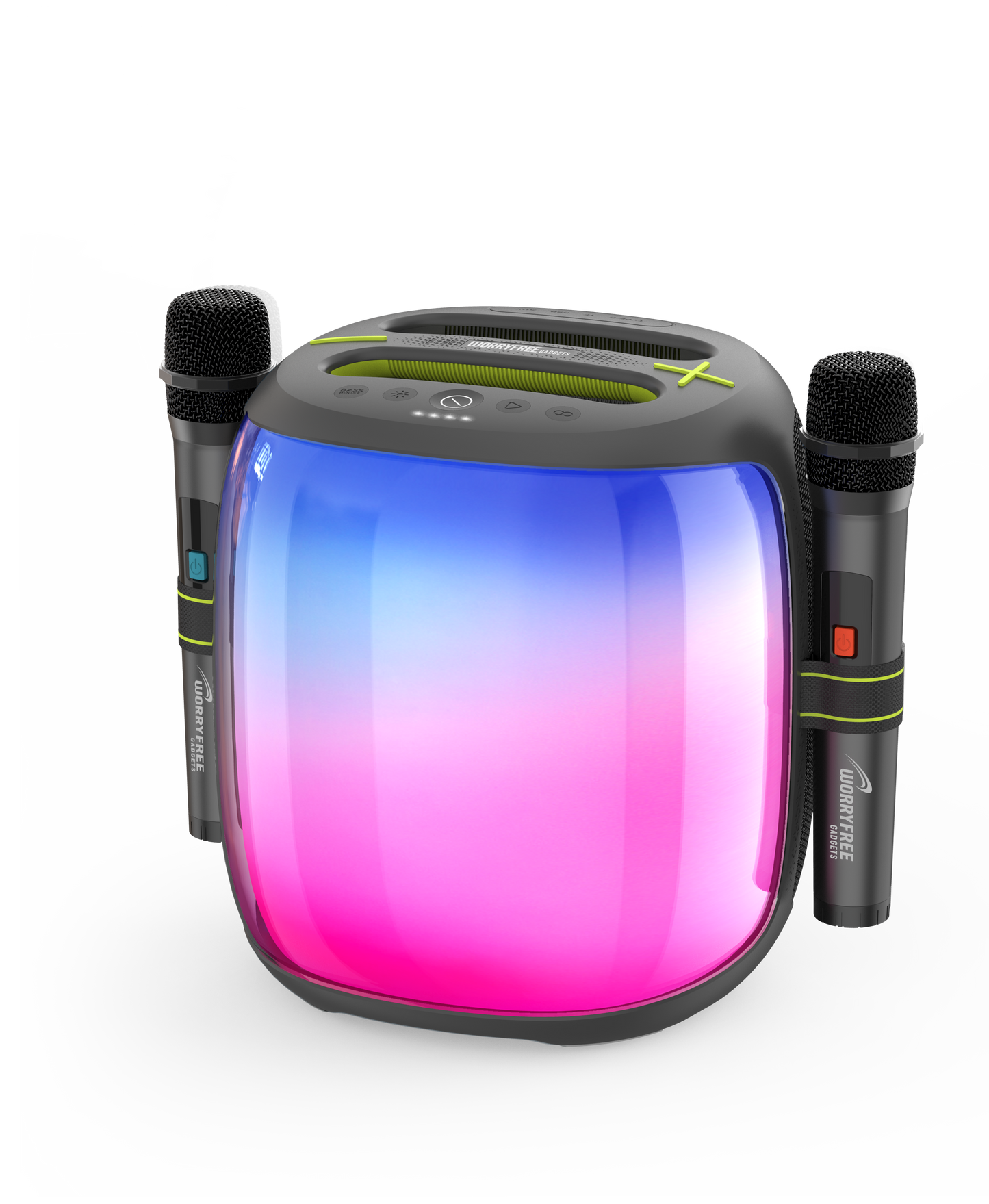 100W Portable Bluetooth Party Speaker with Two Microphones RGB Lights