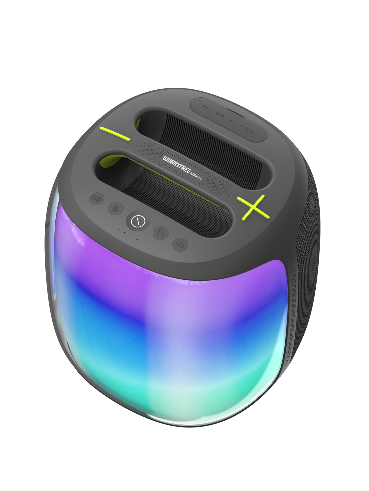 100W Portable Bluetooth Party Speaker with Two Microphones RGB Lights