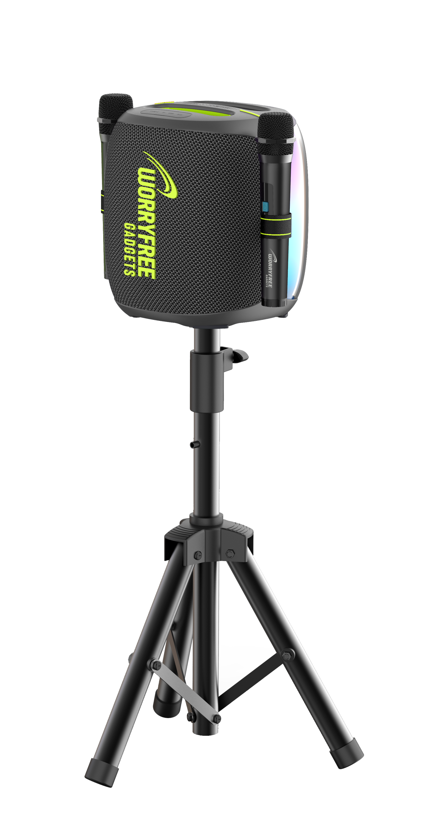 100W Portable Bluetooth Party Speaker with Two Microphones RGB Lights