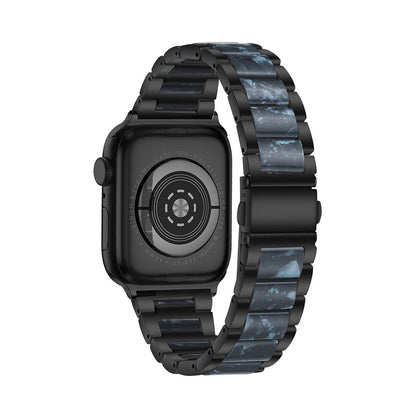 Metal & Resin Band for Apple Watch with Butterfly Buckle Claps