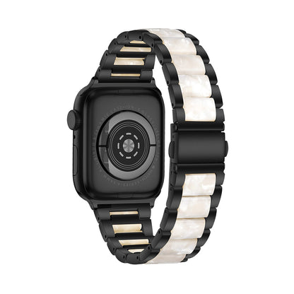 Metal & Resin Band for Apple Watch with Butterfly Buckle Claps