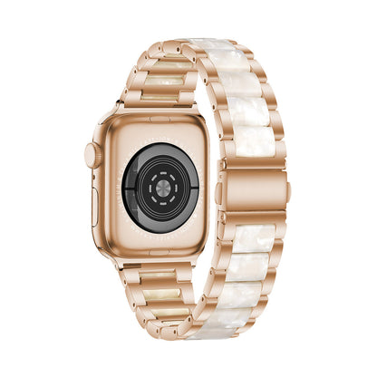 Metal & Resin Band for Apple Watch with Butterfly Buckle Claps