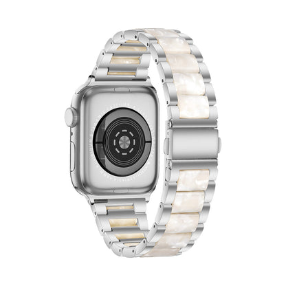 Metal & Resin Band for Apple Watch with Butterfly Buckle Claps