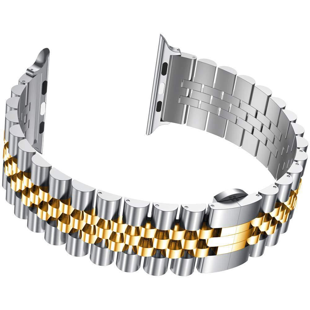 Classic Stainless Steel  5 Metal Beads Band for Apple Watch-Assorted