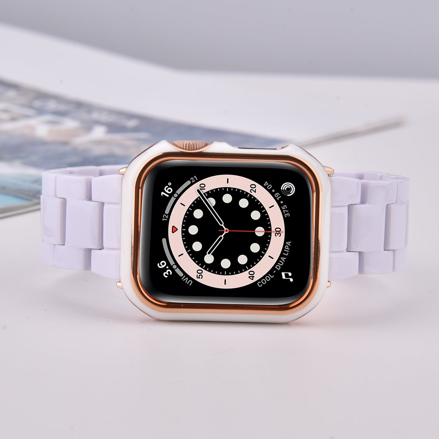 Bracelet en résine avec étui pare-chocs pour Apple Watch 40mm et 44mm