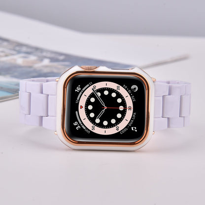 Bracelet en résine avec étui pare-chocs pour Apple Watch 40mm et 44mm