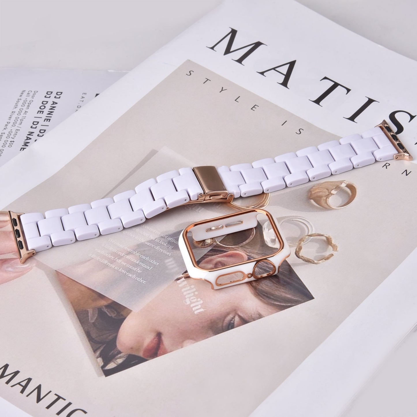 Bracelet en résine avec étui pare-chocs pour Apple Watch 40mm et 44mm