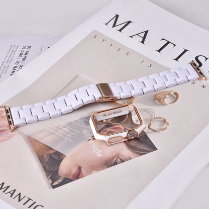 Bracelet en résine avec étui pare-chocs pour Apple Watch 40mm et 44mm