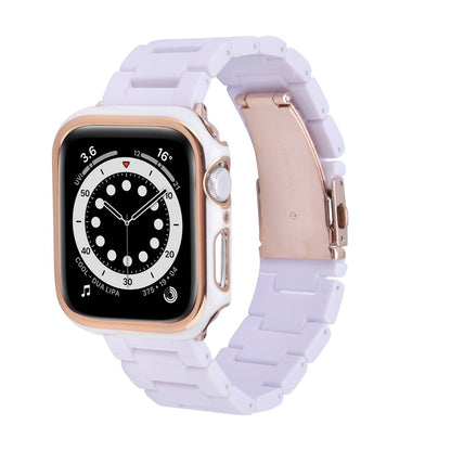 Bracelet en résine avec étui pare-chocs pour Apple Watch 40mm et 44mm