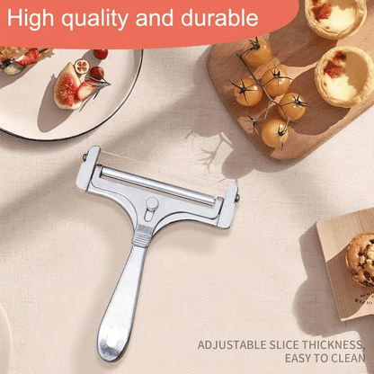 Adjustable Cheese Slicer with Wire and Rollers – Adjustable  Cutter for Perfect Slices