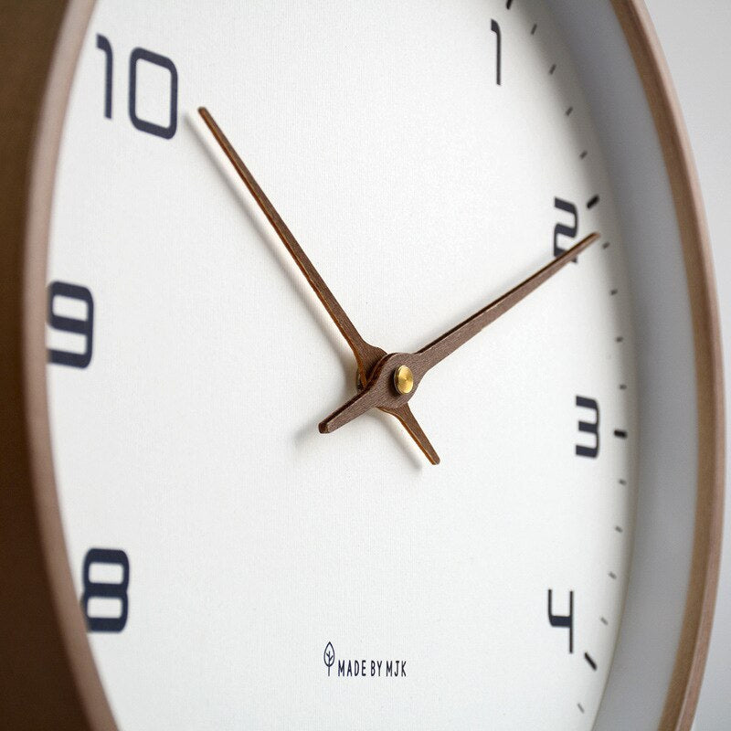 Scandinavian Wooden Wall Clock Minimalist Quartz Silent 25cm 30cm