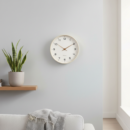 Scandinavian Wooden Wall Clock Minimalist Quartz Silent 25cm 30cm