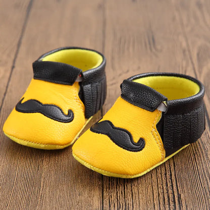 Infant Soft Sole Mustache Walker Shoes