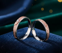 Couple's Adjustable Rose Gold and Sterling Silver Rings