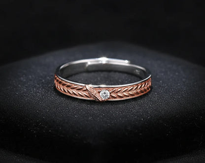 Couple's Adjustable Rose Gold and Sterling Silver Rings