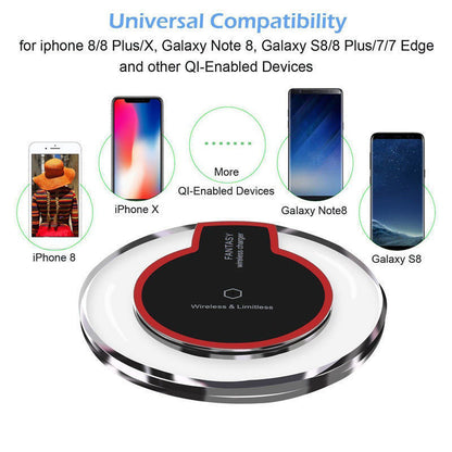 Nouveau chargeur de station de charge sans fil rond en cristal avec récepteur pour A-pple pour Sanxing