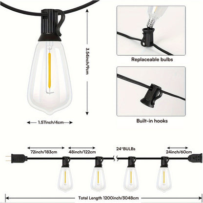 100FT Solar String Lights Outdoor – Waterproof LED Globe Lights for Patio & Garden