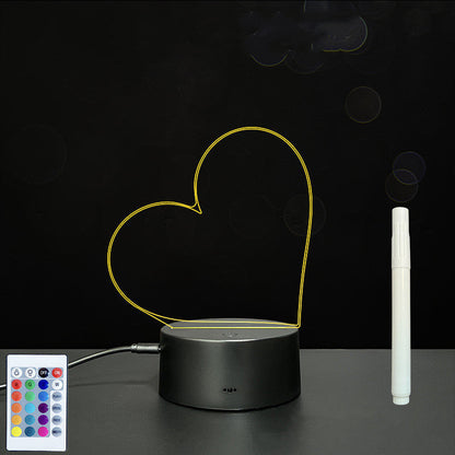 Tableau de messages manuscrits en acrylique 3D avec lumière LED
